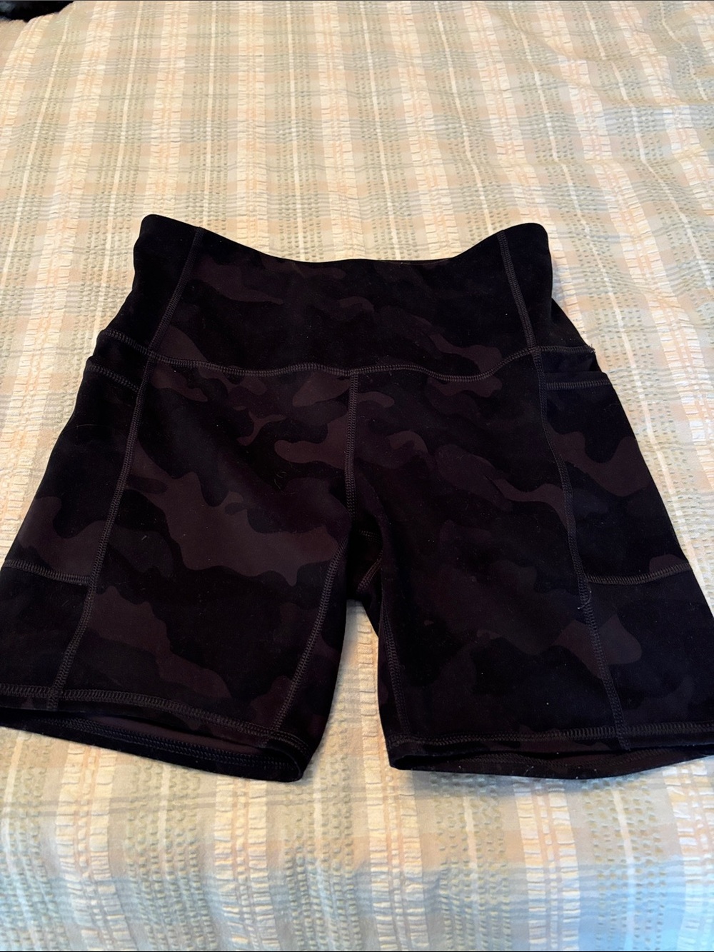 RBX Women's Black Camo High-Waist Bike Shorts